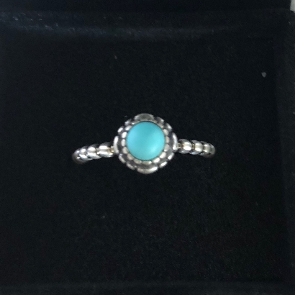 Pandora Birthstone ring - Turquoise Size 54